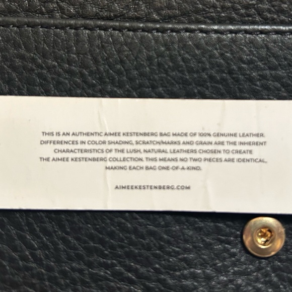 Aimee Kestenberg Sovana fold over slim wallet black leather with gold NWT - Picture 2 of 9